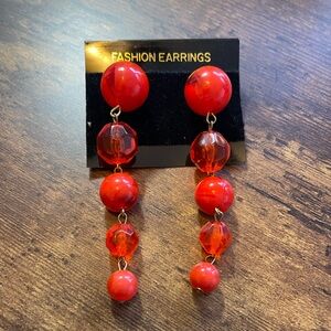 Vintage Deadstock Beaded Lucite Earrings